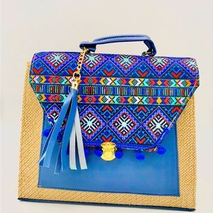 One of a kind stylish chiapaneco Jute  crossbody handbag